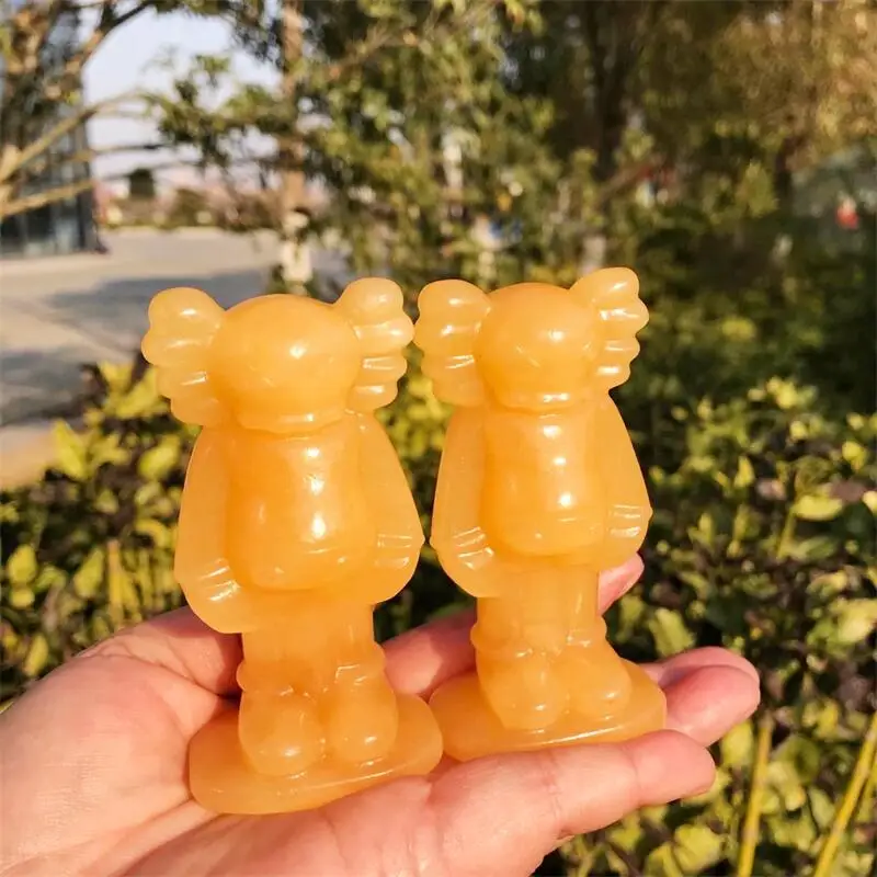 

Натуральный оранжевый кальцит мультфильм резьба модный драгоценный камень коллекция украшения для дома ремесла Исцеление детей подарок на день рождения 1 шт.