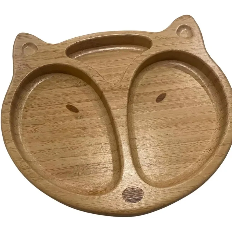 

all-natural bamboo dinner plate, environmentally friendly and non-toxic PC material, silicone suction base, wholesale dinner