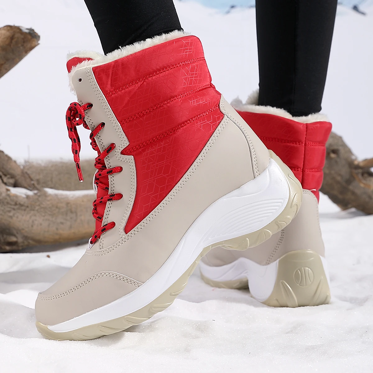 Women\'s Winter Boots Platform Anti Slip Black Cotton Shoes for Outdoor Light Warm Casual Snow Boots Luxury Brand Woman Boots