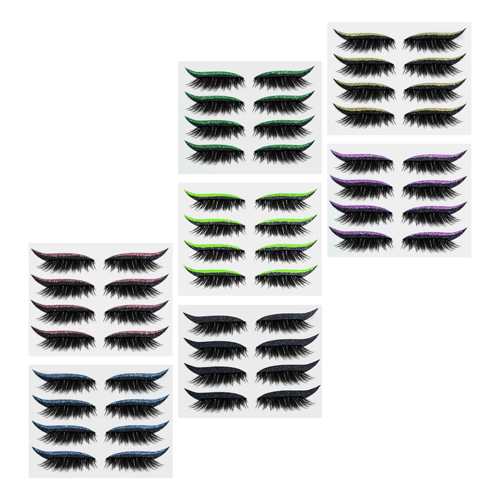 

Reusable Glitter Eyeliner Brown Luminous Plastic Colored Lashes Tape Match Style Natural Comfortable Easy