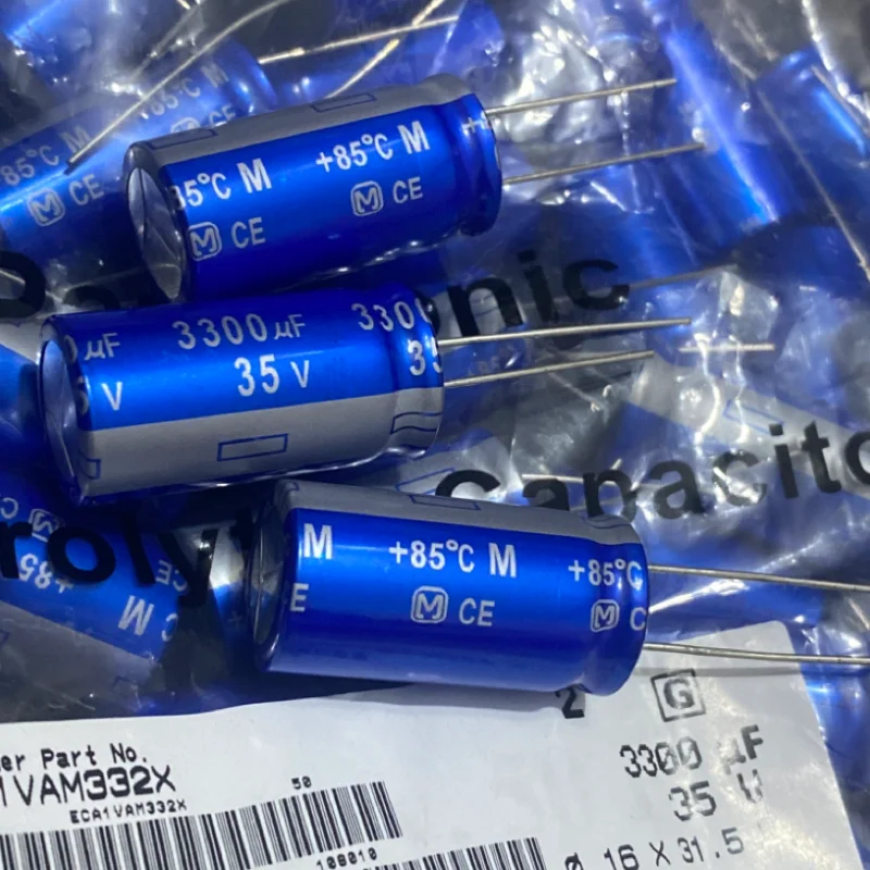 2PCS 3300UF 35V Panasonic Fever Sound Capacitor 35V 3300UF 16X32 AM Flash Blue Robe