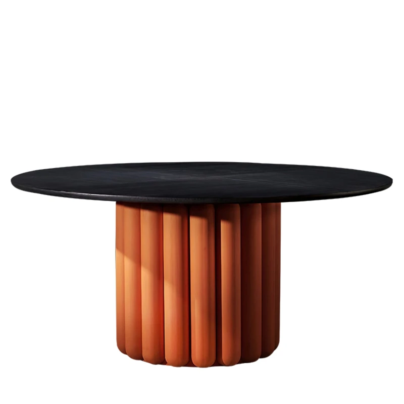 Italian minimalist North American imported ash wood round dining table, original designer furniture