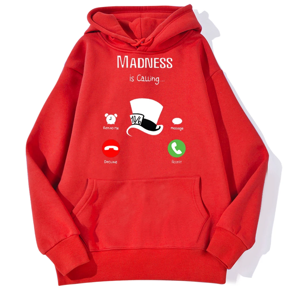 Madness Is Calling Printed Hoodies 2022 Autumn Retro Hooded Sweatshirt Street Fashion Pullover Hip Hop Warm Men Clothing