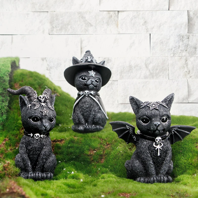 Dämon Schwarze Katze Dekoration Ornament Halloween Kleine Schwarze Katze Magische Katze Skulptur Urlaub Dekoration Home Dekoration Ornament