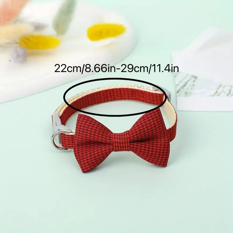 Cute Cat Collar with Bow Tie Adjustable Design Pet Dogs Cats Puppy Necklace Pet Collars  collar para gato