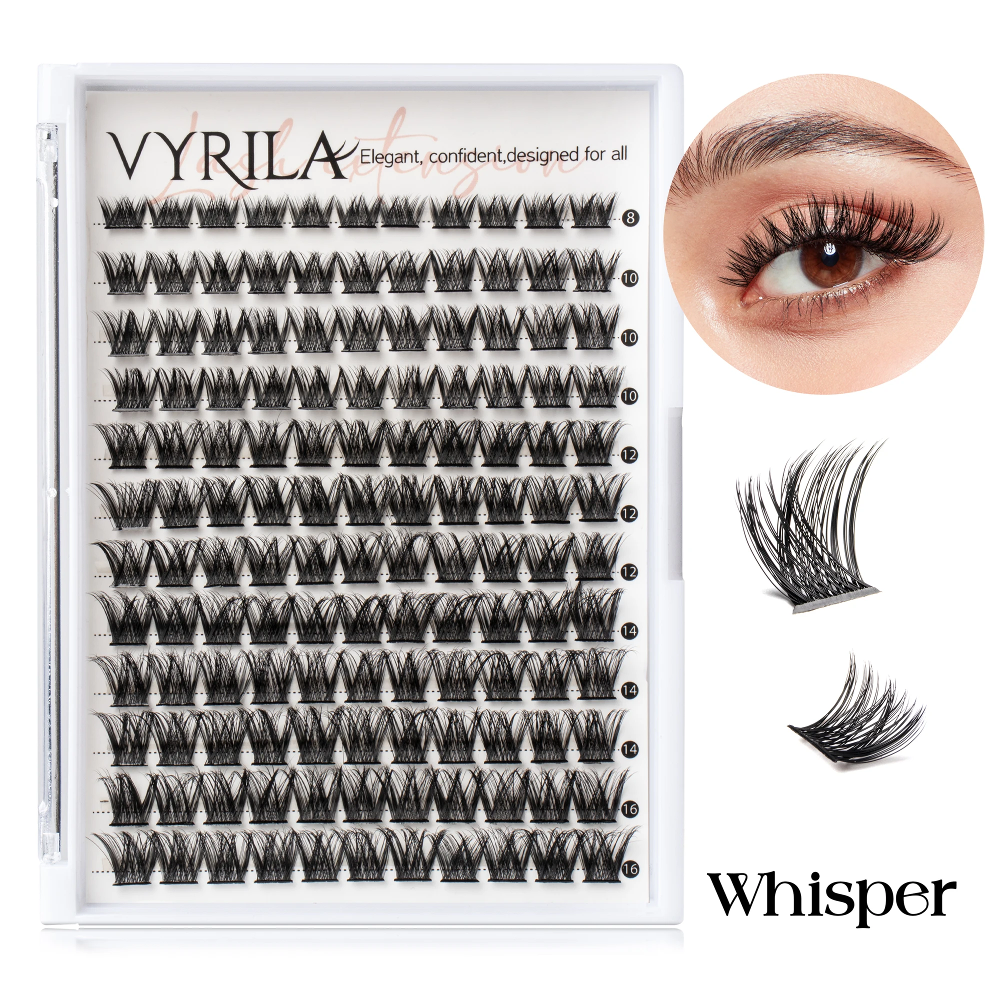 Einzelne Wimpern-Cluster, C-Curl-Mix, Wimpern-Cluster, 3D-Wimpernverlängerung, 0,1 mm, superdünnes Band, wiederverwendbare natürliche Wimpern