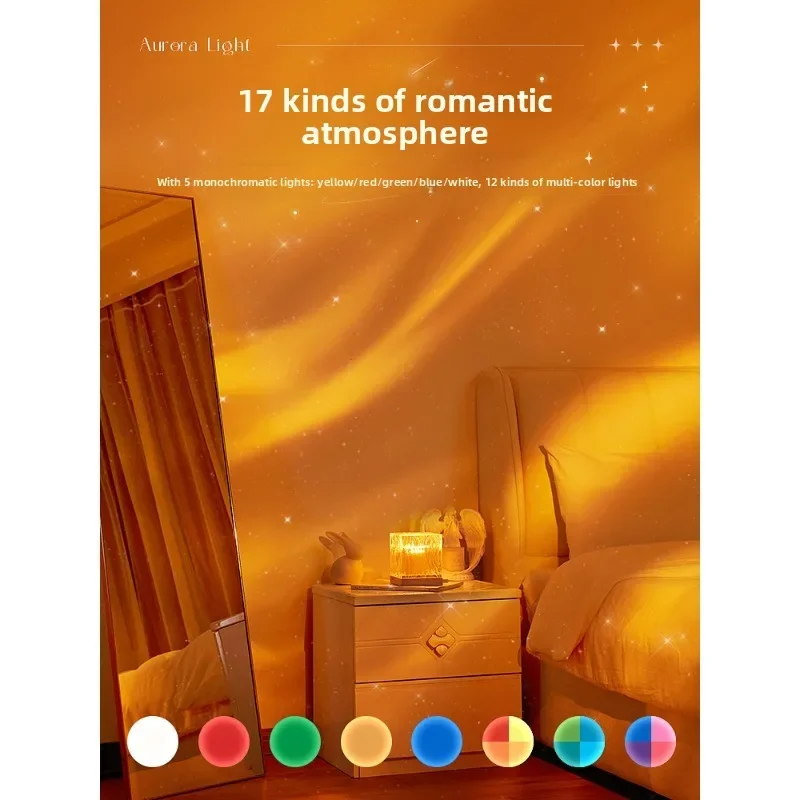 Water ripple aurora starlight projection light, mood bedroom bedside night light