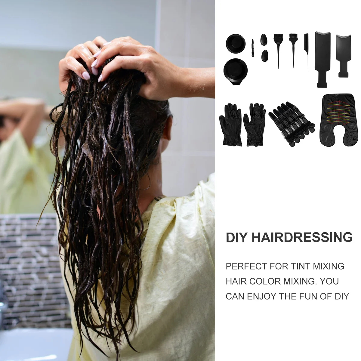 

15Pcs Hair Dye Tool Set Comprehensive Coloring Kit for Effortless Application Healthy Dye Process Reusable and Portable Design