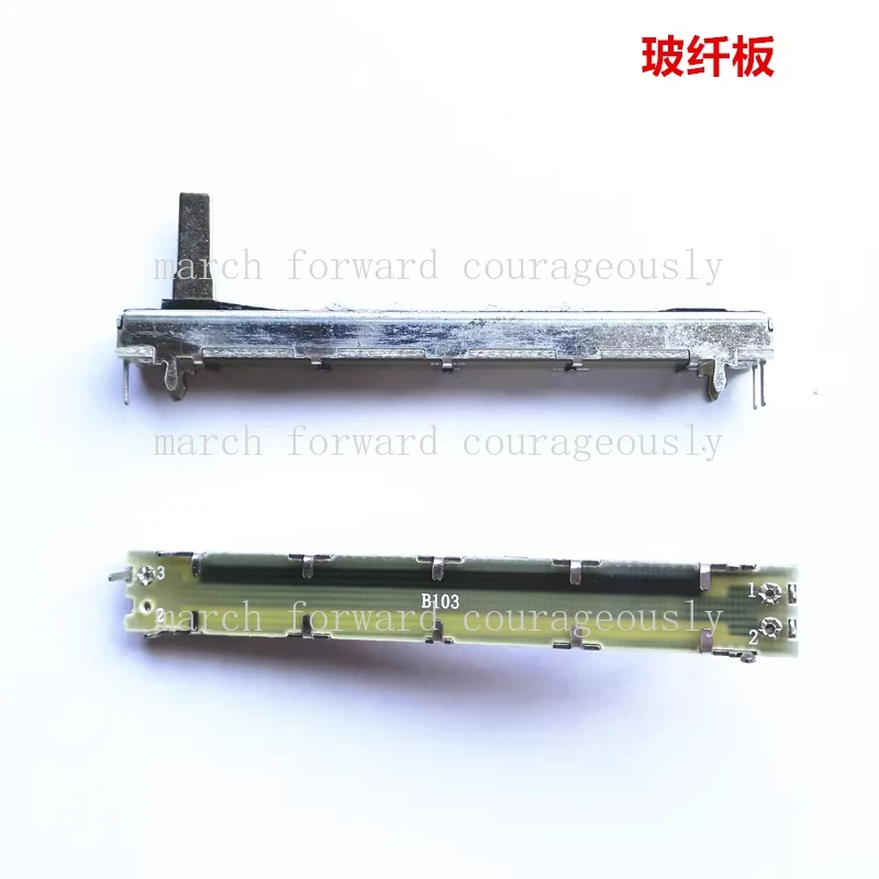 10pcs 75mm mixer fader single or dual-channel B10K direct-slide push-pull potentiometer dimming console mixer fader B103