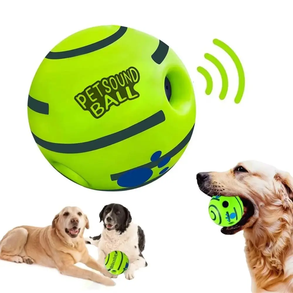 2024 Funny Wobble Wag Giggle Ball Pet Squeakers Rolled Dog Toy No Batteries Required Non-toxic Interactive Toys