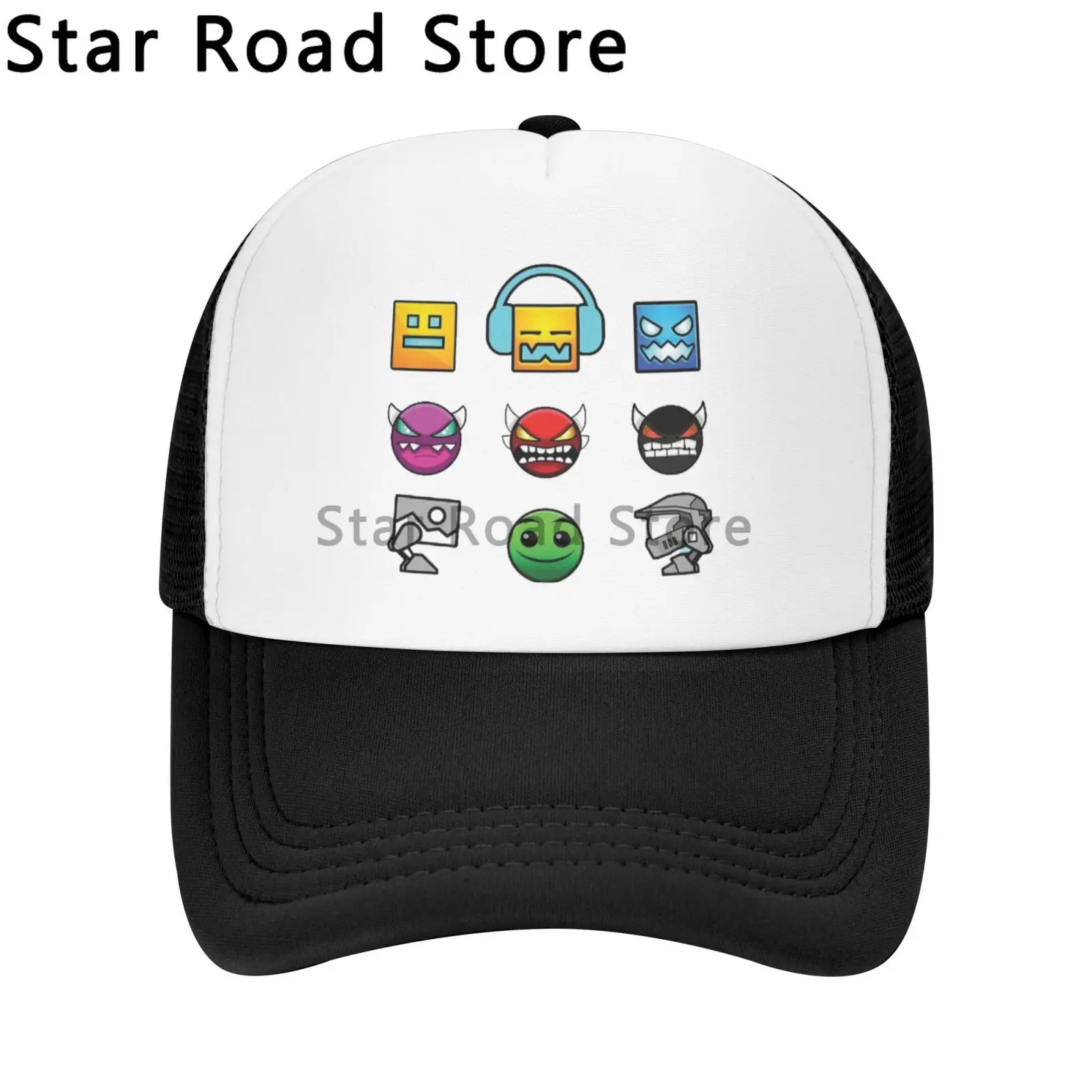 2024 Summer New Arrivial Geometry Dash Baseball Cap Birthday Tea Hat Sunhat Women's Beach Men's truck Cap