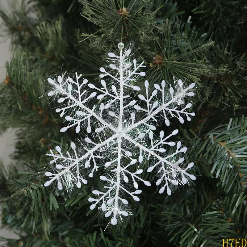 Ornamentos floco neve branco H7ed