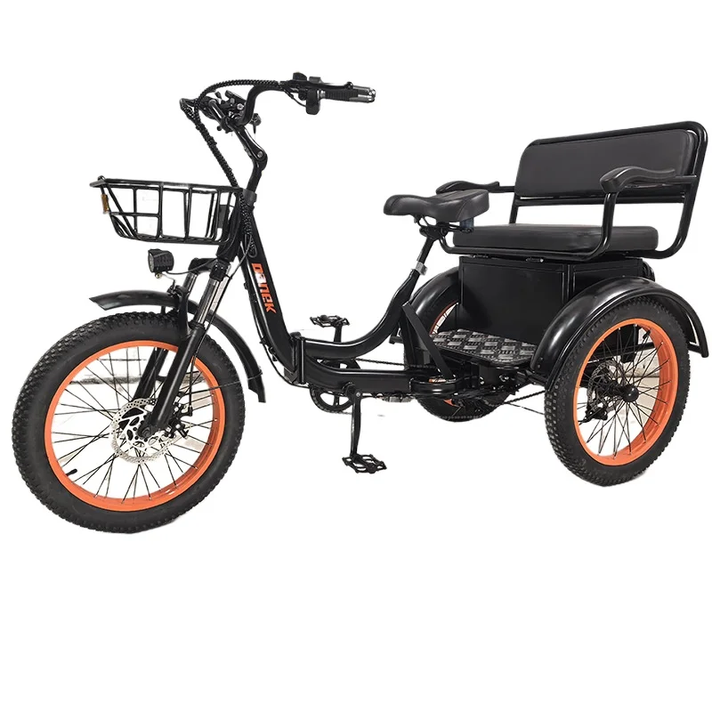 20-Inch Electric Power Tricycle with Frame At The Front and Rear To Pull Goods  Large-load Electric Tricycle