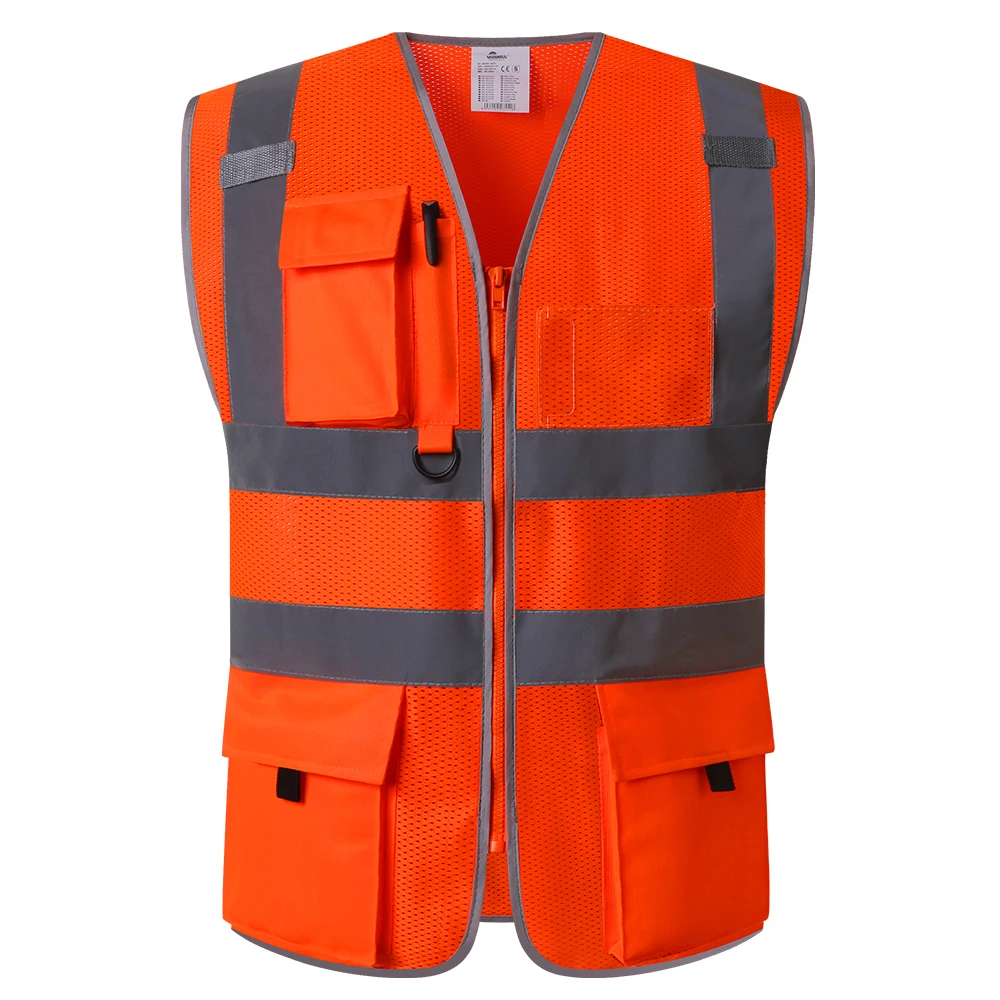 Breathable Mesh Vest for Construction Engineer Working Workwear Vest with Pockets
