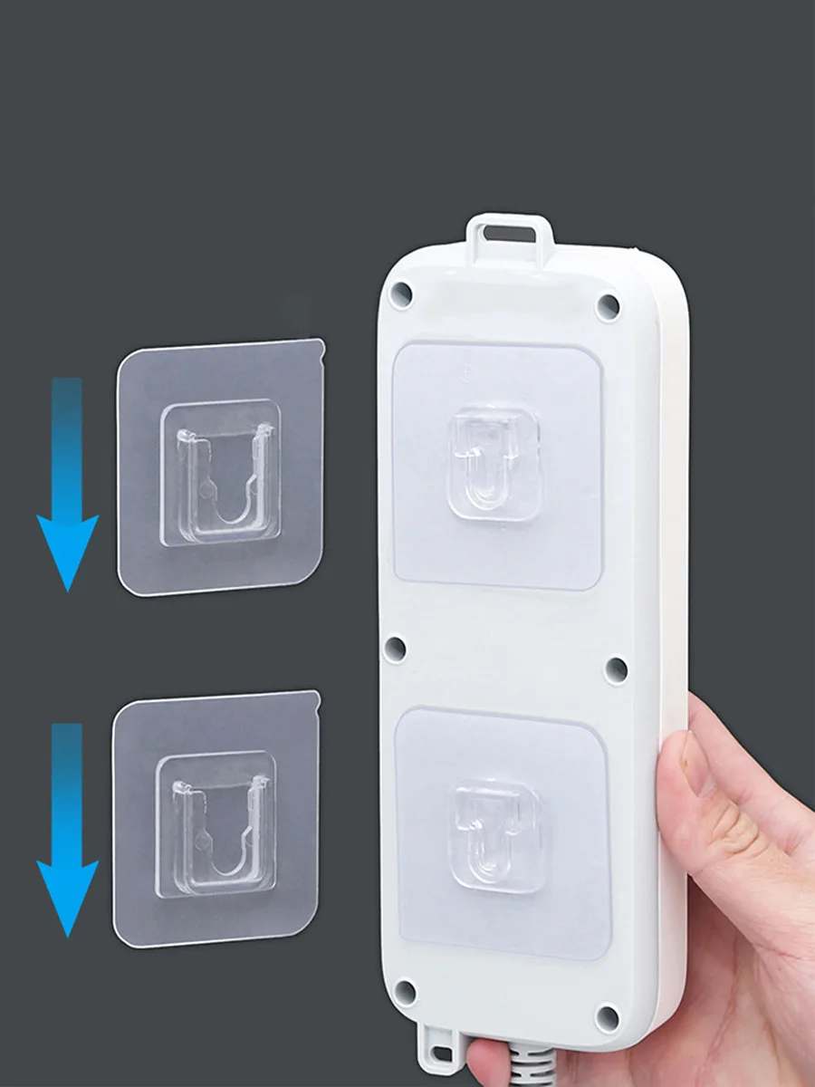 6/10/20 Sets of Multifunctional Thickened Strong Adhesive Wall Hooks, Space-Saving, Sturdy and Durable, for Organizing Sockets and Storage Shelves, Traceless and No-Drill Design