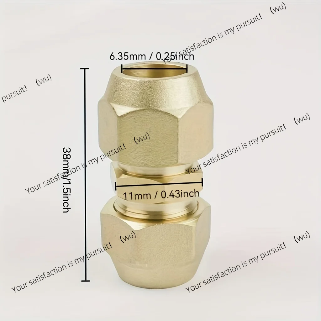 2pcs Quick Connectors, Copper & Aluminum Tube Intermediary/Extension, No-Weld Fittings, High-Quality Brass Thick Double-Ended Jo