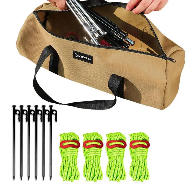 

Tent Pole Bag Camping Accessories Pouch Heavy Duty Tent Stake Ground Nail Storage Pouch For Camping Pegs And Hammer