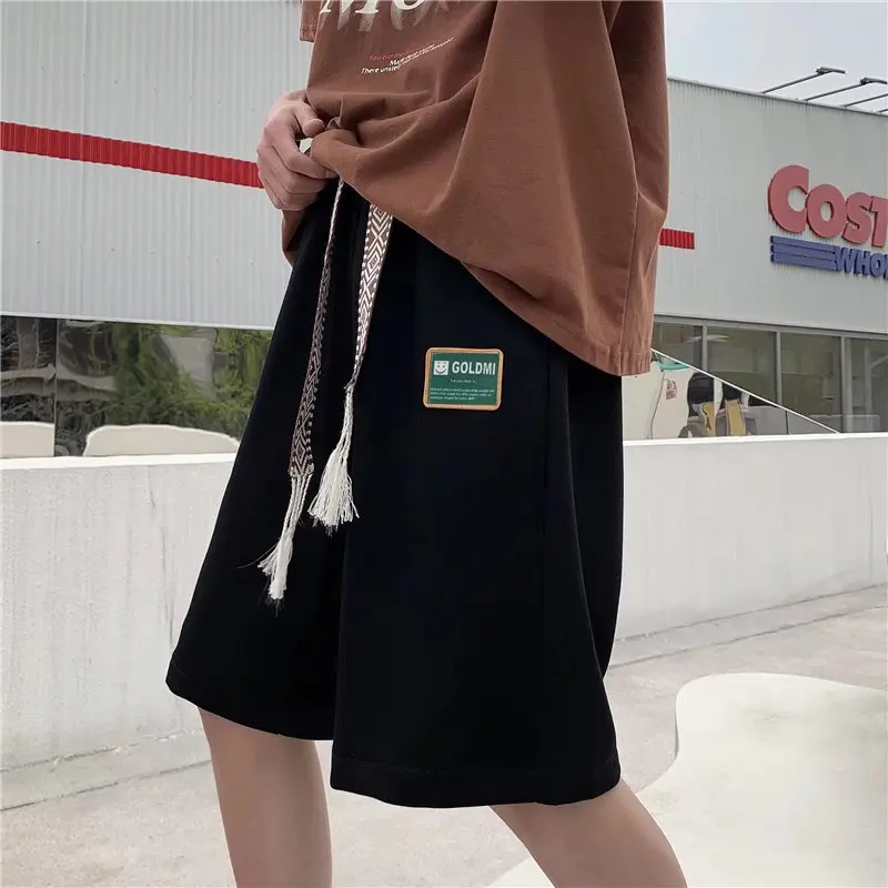 Summer versatile high waisted buckle design, sporty and casual shorts, wide leg pants
