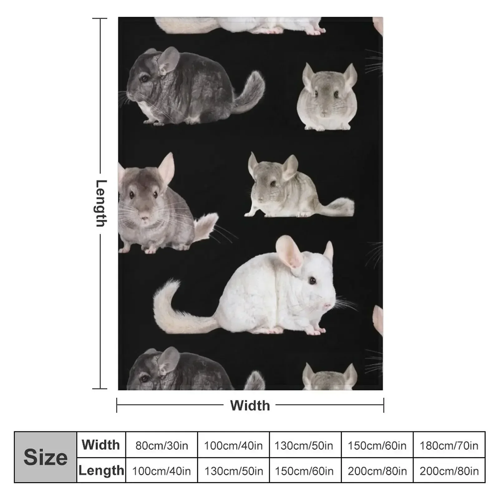 New Chinchilla Sticker Pack Throw Blanket Picnic Warm blankets ands Cute Plaid Plush Decorative Throw Blankets