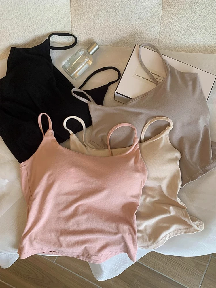 Pink Strapless Integrated Camisole Women's Inner Wear Base Shirt with Chest Pad Beautiful Back Bra Underwear Tube Top Outerwear