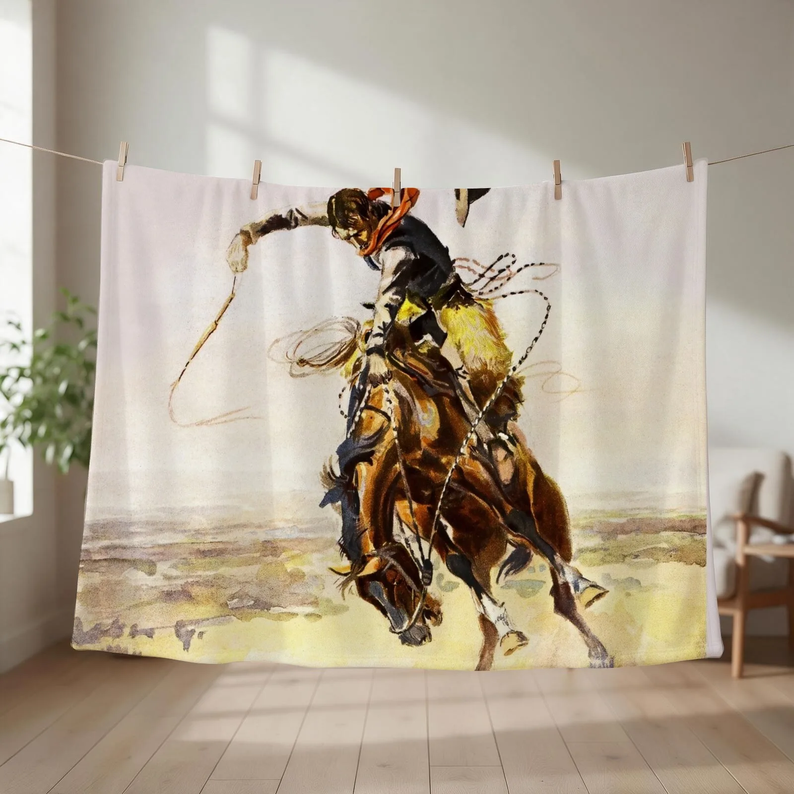 “A Bad Hoss” by Charles M Russell Throw Blanket Sofa Throw christmas decoration warm for winter Bed Fashionable Blankets