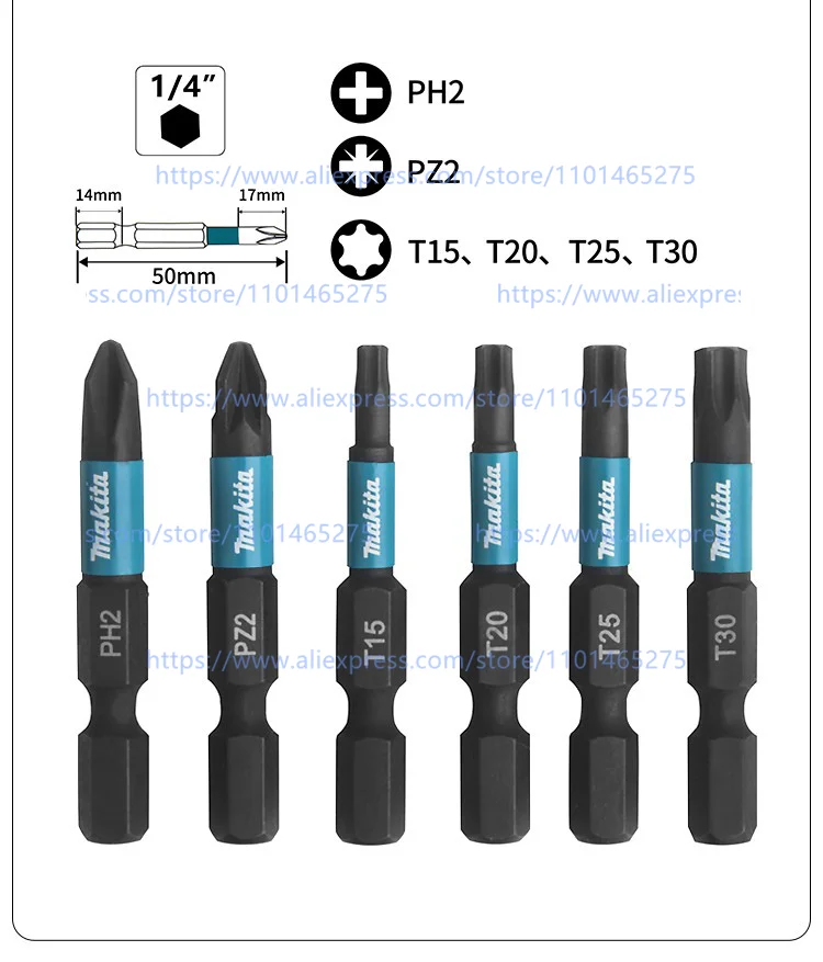 Makita E-06622 B-66896 33 Piece Black Impact Torsion Screwdriver Bit Set High Durability Socket Tool Parts