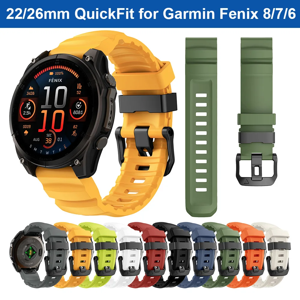 

Для Garmin Fenix 8 7X 6 5 QuickFit сменный ремешок для часов Wild Path силиконовый 22 мм 26 мм ремешок для часов