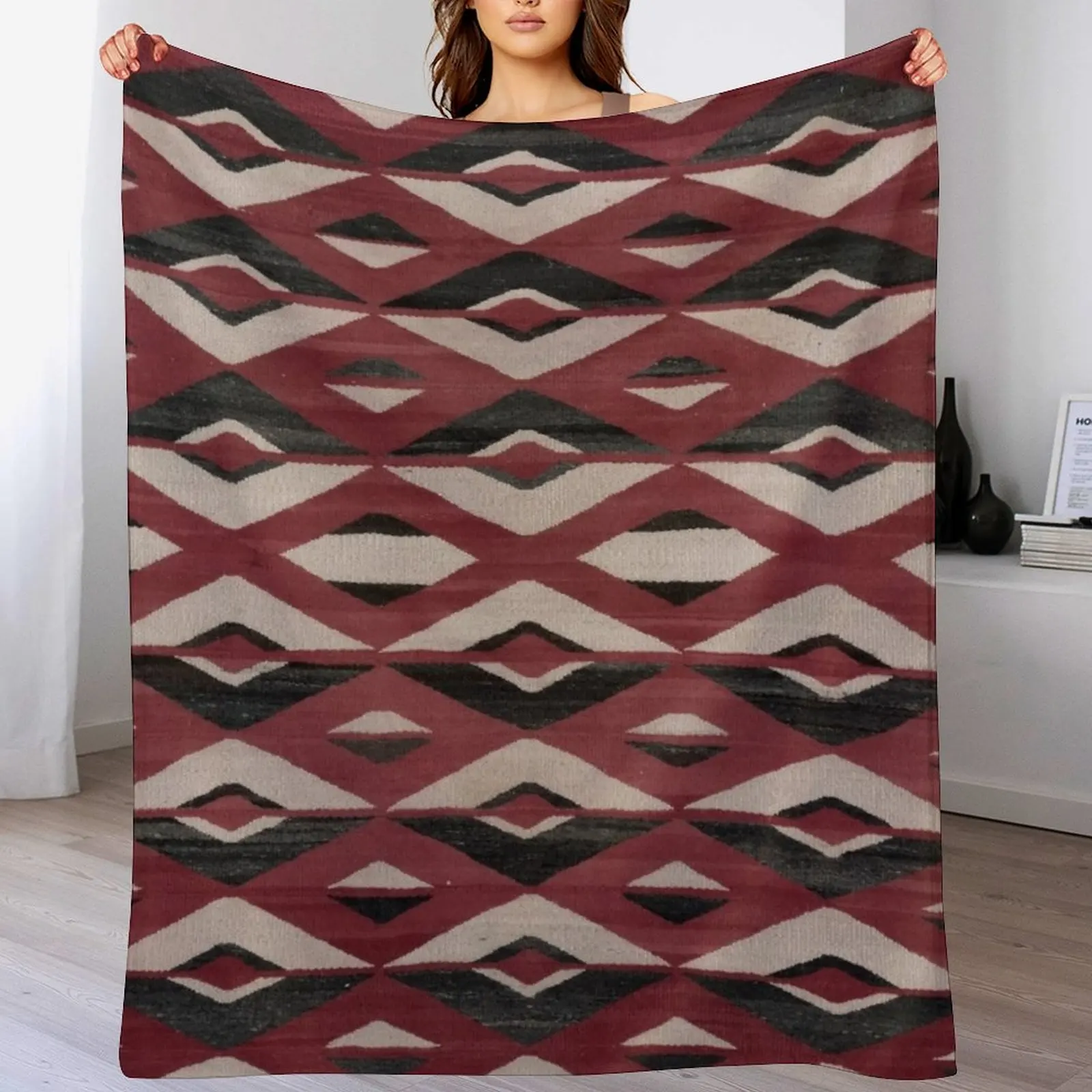 

Navajo Rug 7 Throw Blanket Hairy Designers Heavy Plaid on the sofa Blankets