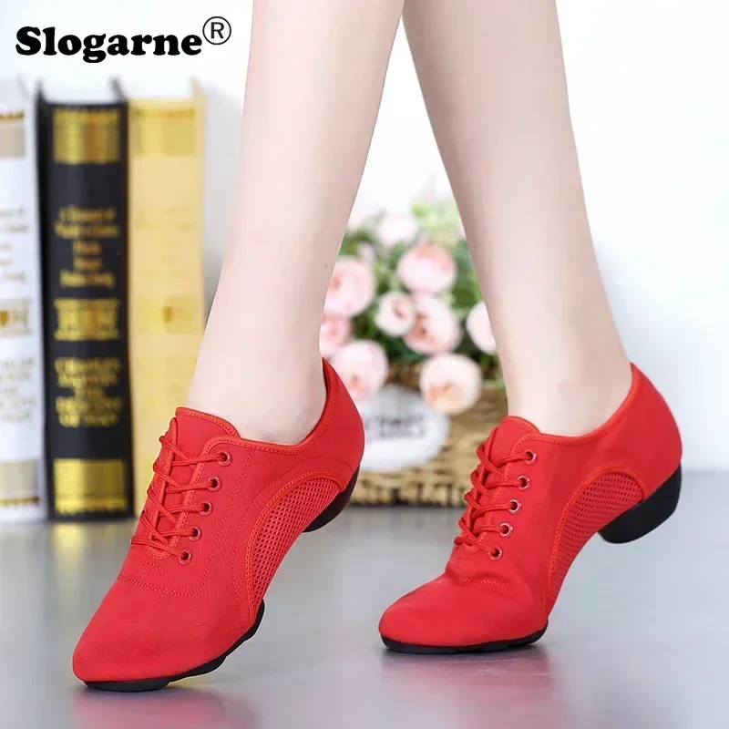 

New 2.5CM Heels Dance Shoes Women Light Latin Shoes Girls Yoga Trainning GYM Sneakers Women's Casual Sports Shoes Drop Shipping