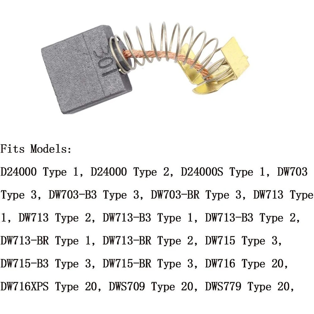 Kit de cepillos de carbono para piezas, piezas de herramientas eléctricas para sierras de amoladora angular, para DeW ALT D24000, DW713, DW716, DWS780, DWS782, 2 uds.