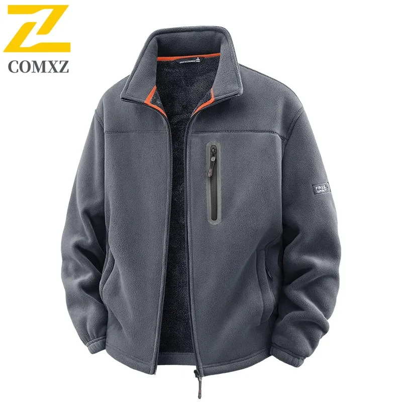 

COMXZ 2025 мужская куртка утолщенная походная ветрозащитная теплая куртка для путешествий модная классическая зимняя новая ветровка с воротником-стойкой