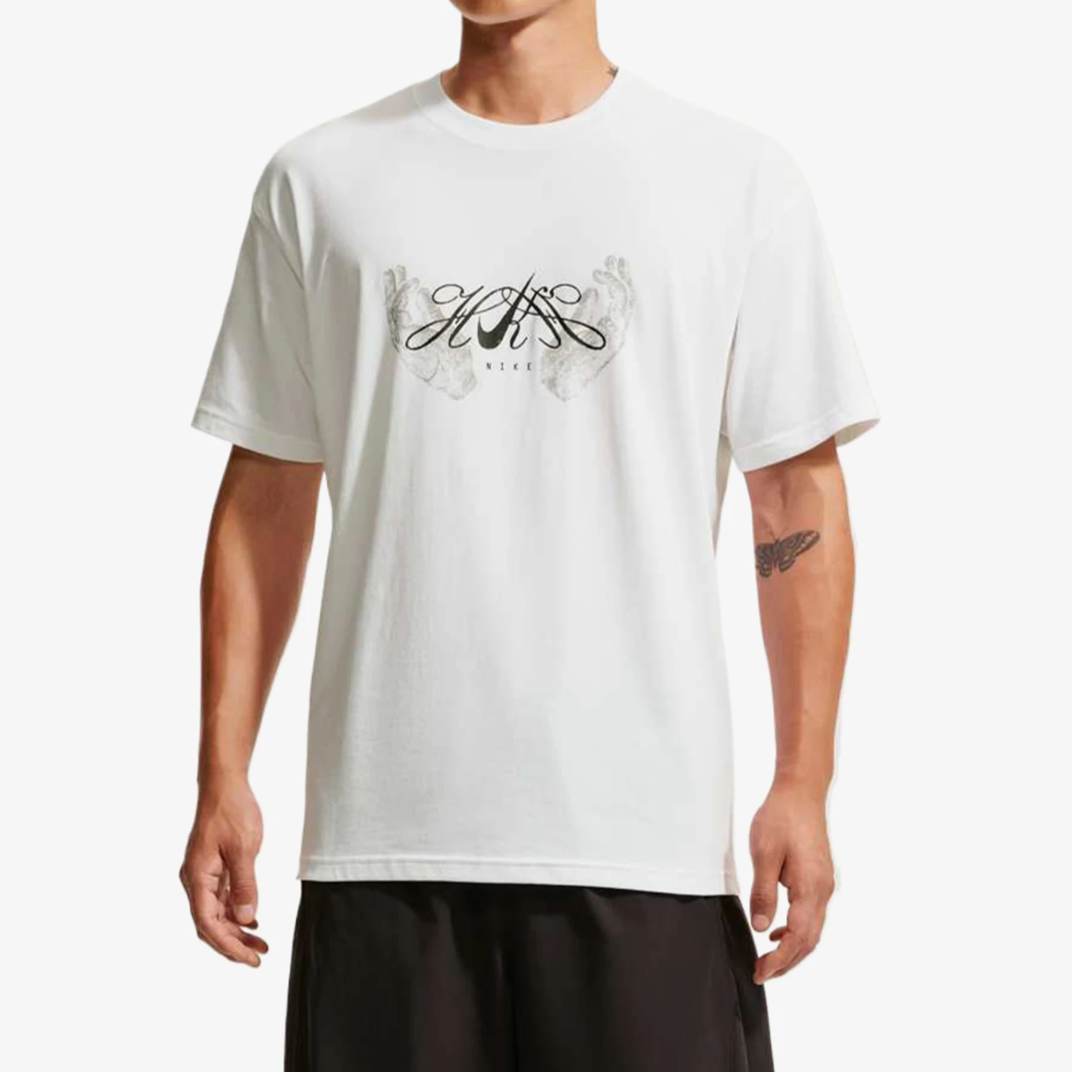 Nike genuine men's loose shoulder breathable casual printed short sleeved T-shirt JF5954-100