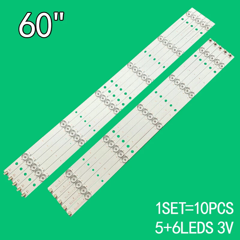 

New 10pcs LED backlight strip SVG600A13 REV06 L R TYPE for Sony 60 "5+6 TV KDL-60R510A S600FHB-1 LCD-60NX100A XT-60CP800