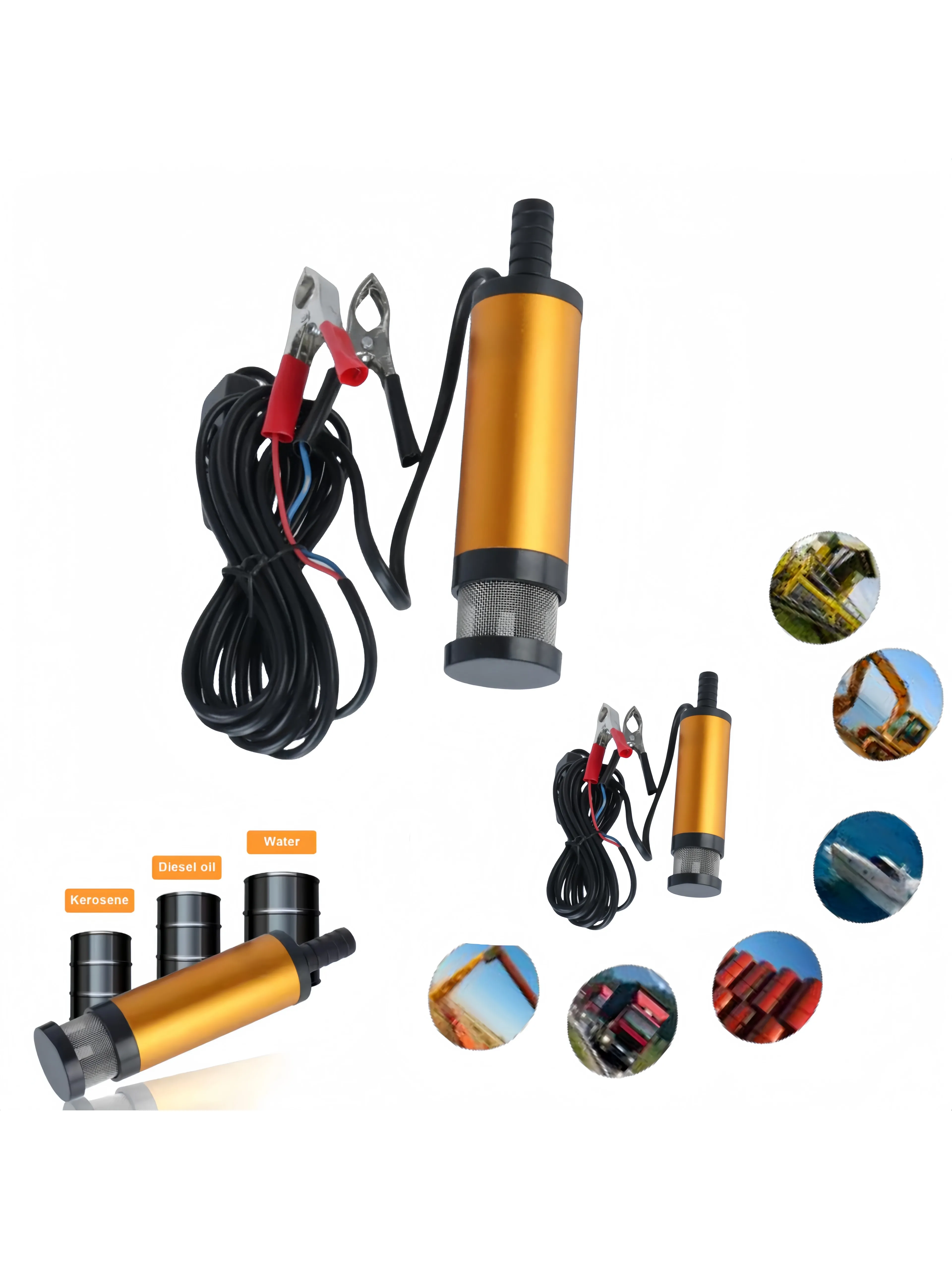 Elektryczna pompa transferowa 12V, 12L/min, do oleju napędowego, wody, paliwa, do wymiany oleju w ciężarówkach, łodziach, samochodach, pompa uniwersalna. — zdjęcie 2