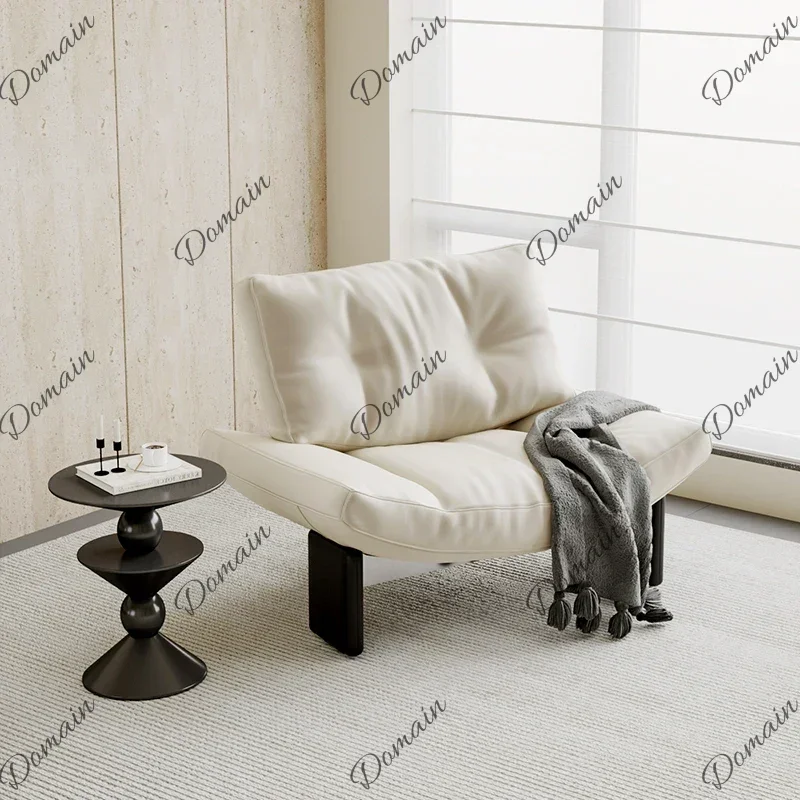 SSD Nordic Wooden Living Room Chairs Fabric Cushion Lazy Lounge Living Room Chairs Reading Design Fauteuil De Salon Home Furnitu