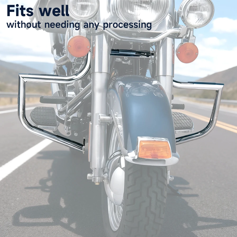 Ochraniacze silnika z stalowych drążków Highway Steel do Harley FLSTS FLSTN Softail Fat Boy 2000-2017 - wszechstronna ochrona — zdjęcie 4