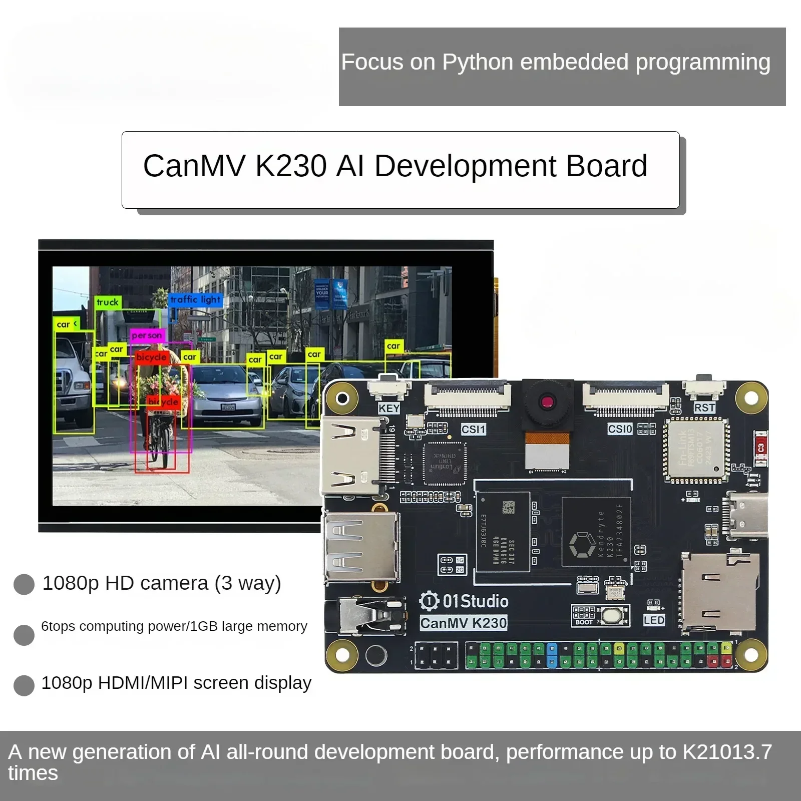 Imagem -02 - Canmv K230 ai Placa de Desenvolvimento Câmera Módulo de Reconhecimento Visual 6tops Potência de Computação Excede K210