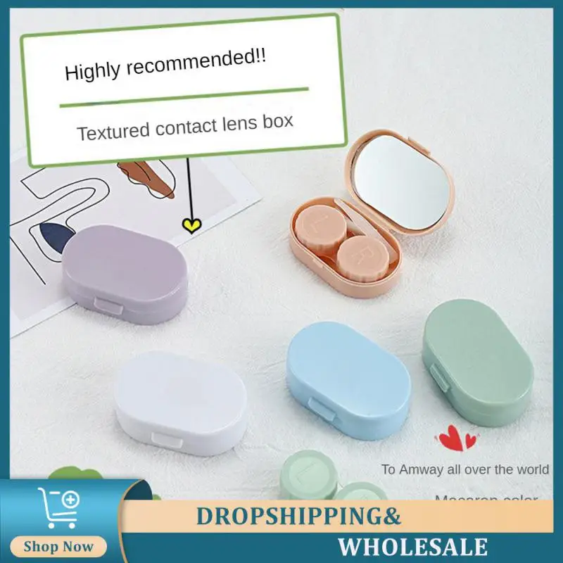 Beautiful Pupil Box Lightweight Mini Sealed Pvc Multicolored Small Contact Lens Box Contact Lens Storage Box Delicate Simple