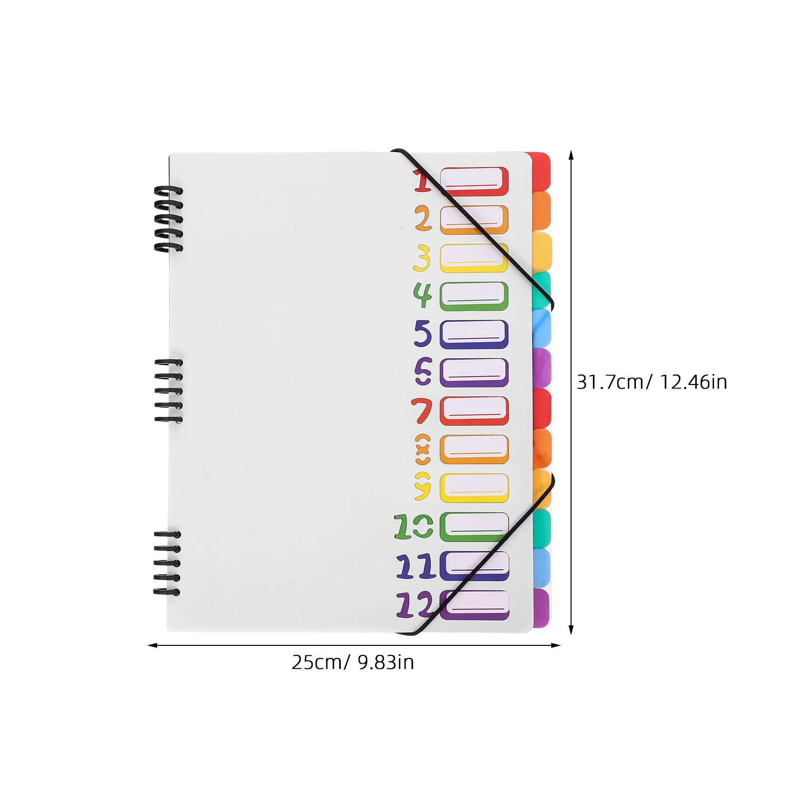 فواصل مجلد الملفات الملونة مع علامات التبويب منظم المستندات A4 لتخزين المكتب والمدرسة، مجلد حلقي متعدد الطبقات