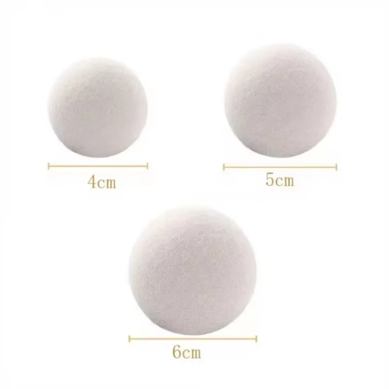 ウール乾燥ボール 再利用可能 天然柔軟剤 洗濯機用アクセサリー 家庭用洗濯 4/5/6cm フリース乾燥ボール