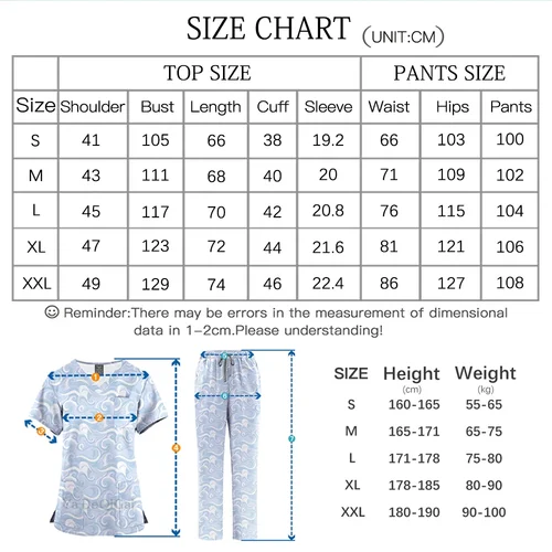 Imagen 2 del producto Uniformes de enfermera de mariposa coloridos, ropa de trabajo para hombre y mujer, Top médico, pantalón, uniformes clínicos Unisex, ropa de trabajo de SPA de belleza, nuevo