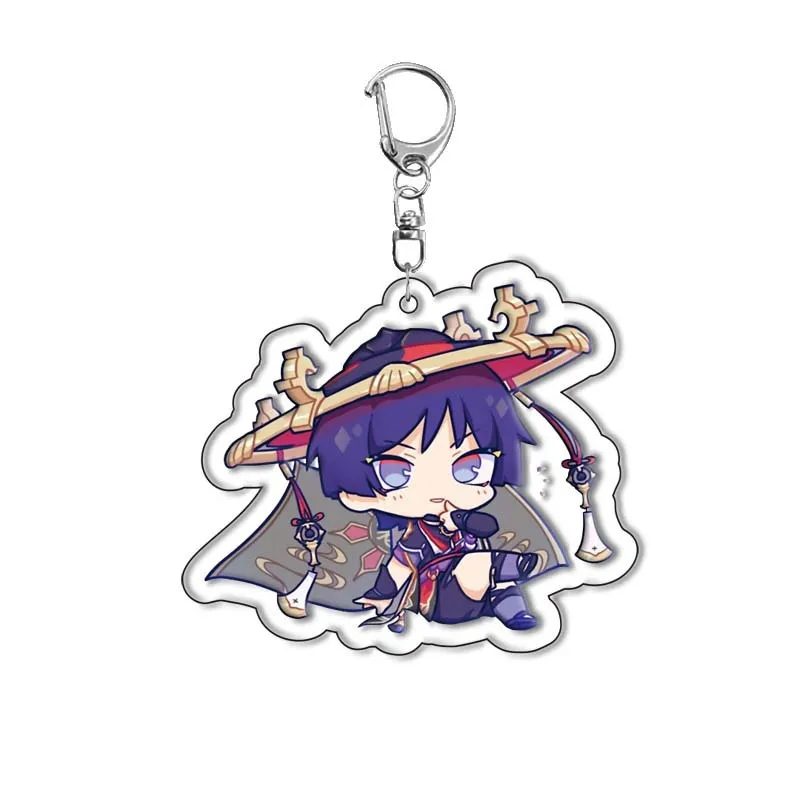 Game Yuanshen Acrylic Keychain Q Vesrion Nahida Wanderer Cute Anime Pendant Backpack Hanging Ornament Collectible Gift for Fans