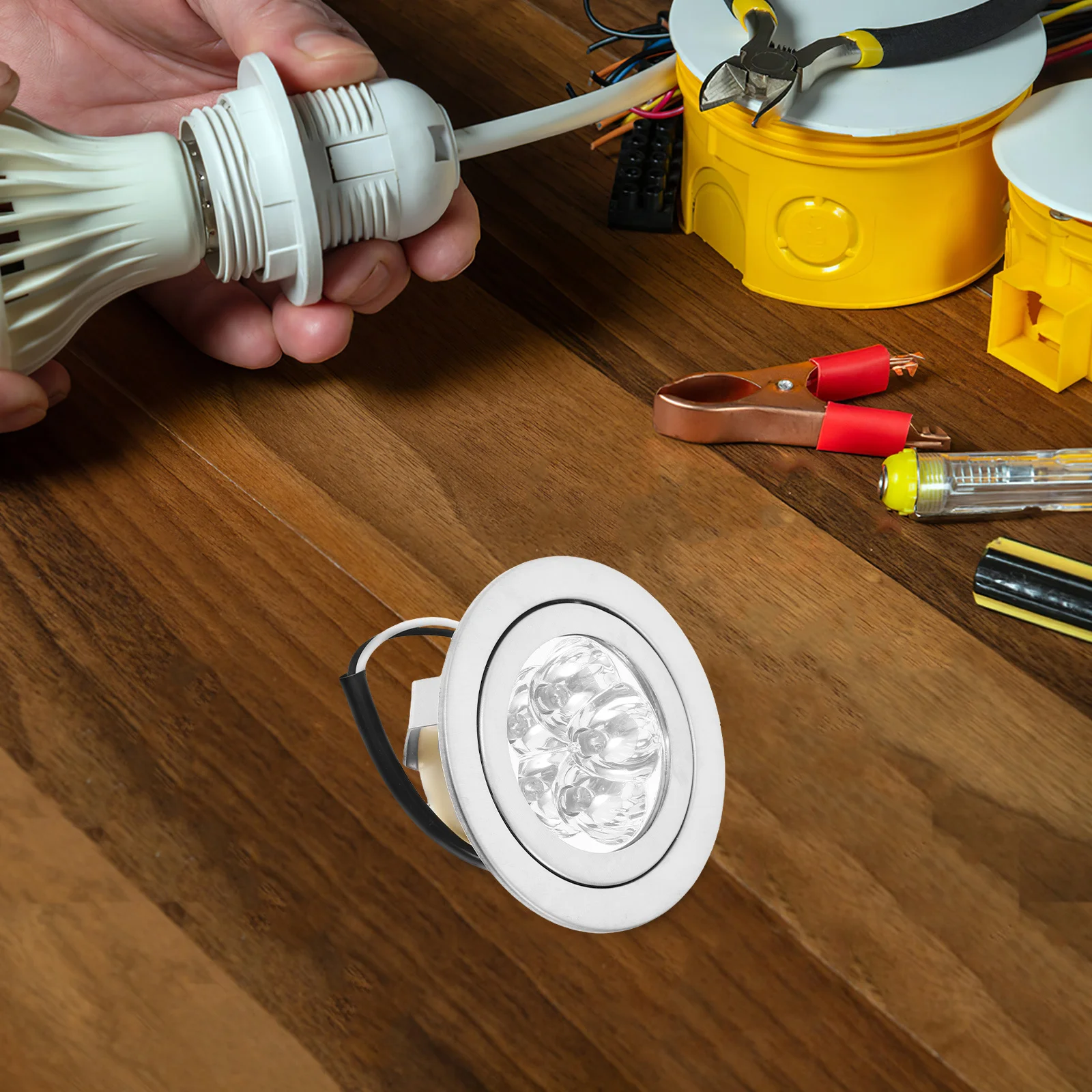 شفاط المطبخ ضوء لمبة 12 فولت LED مستديرة بيضاء باردة لاستبدال المطبخ هود موقد تنفيس الإضاءة مصابيح كهربائية قابلة للشحن