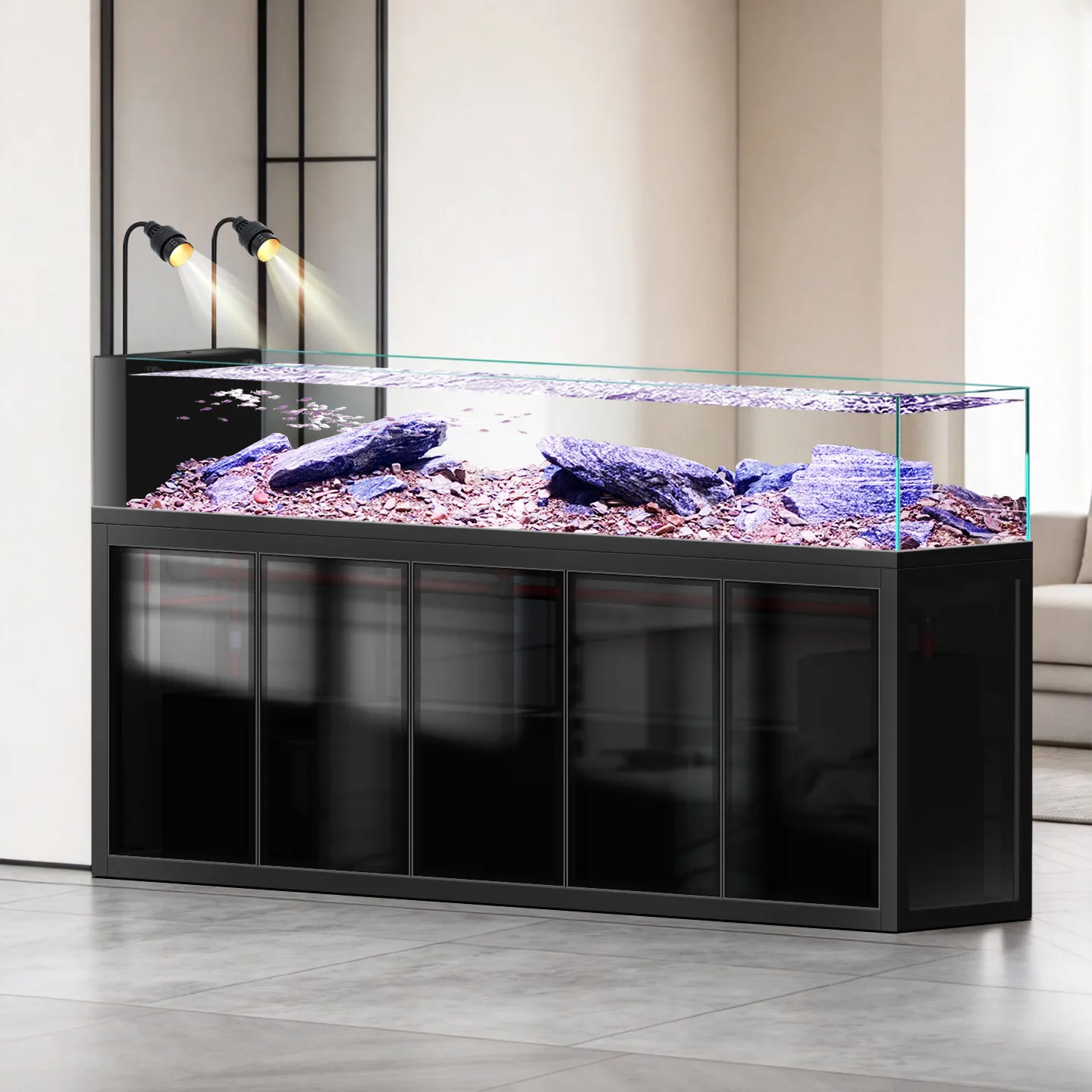CX large stream tank wild landscaping ecological fish tank living room household industrial style