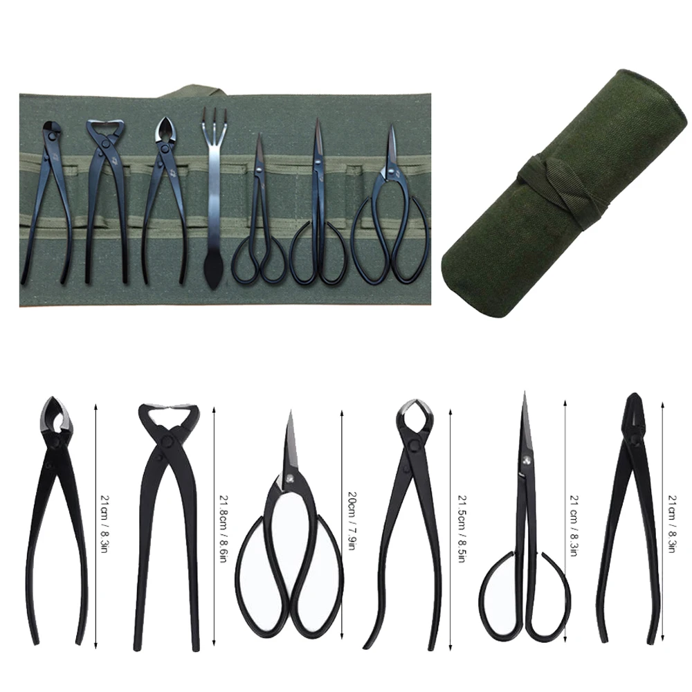 Durável Bonsai Planta Árvore Tesoura Corte Conjunto de Ferramentas com Bolsa Armazenamento Verde Poda Ferramentas Jardim Acessórios