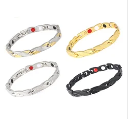 Magnetic Titanium Steel Therapy Bracelet Weight Loss Energy Slimming Bangle Bracelets for Arthritis Pain Healthcare