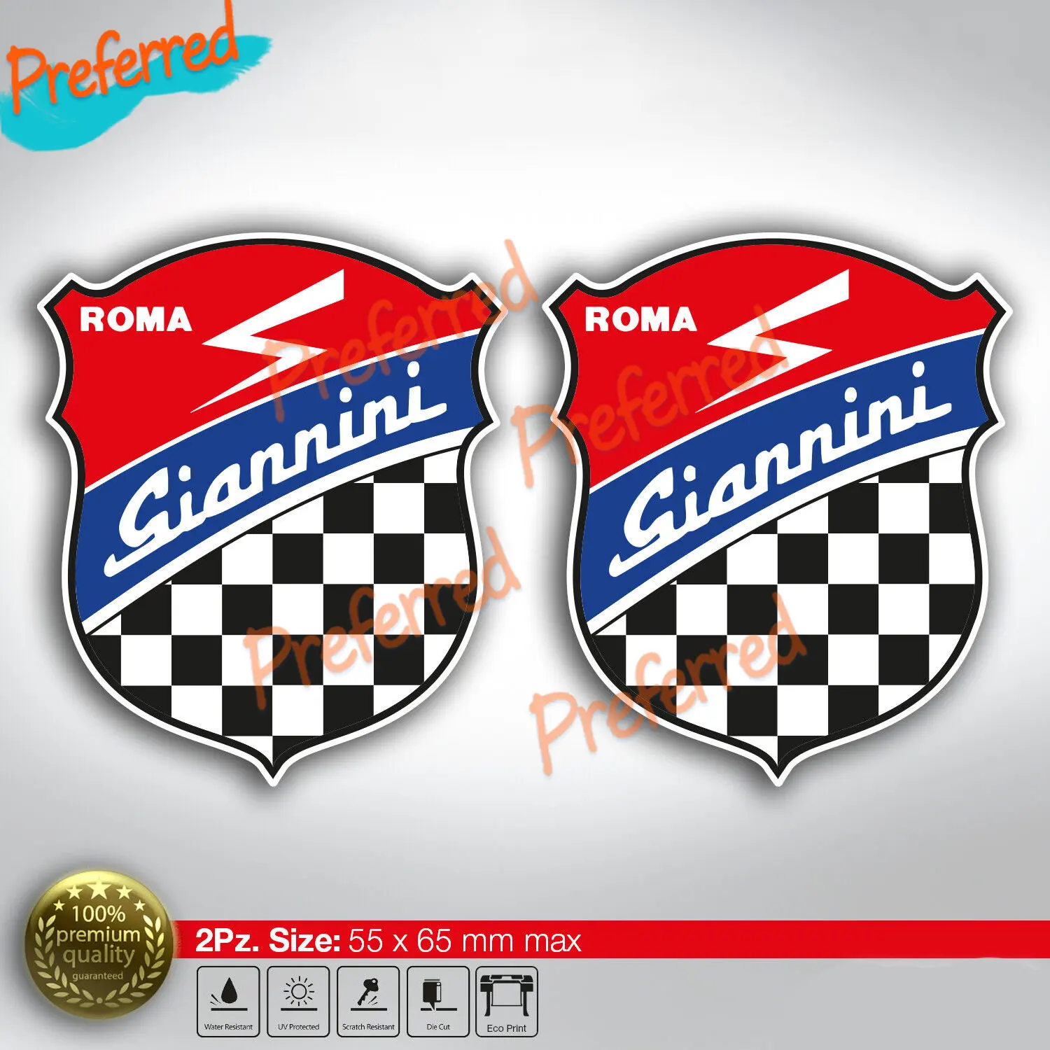 2 pegatinas retro compatibles con Giannini 500 de la era del tuning y carreras, para espejo retrovisor, ventana, motocicleta, ordenador portátil
