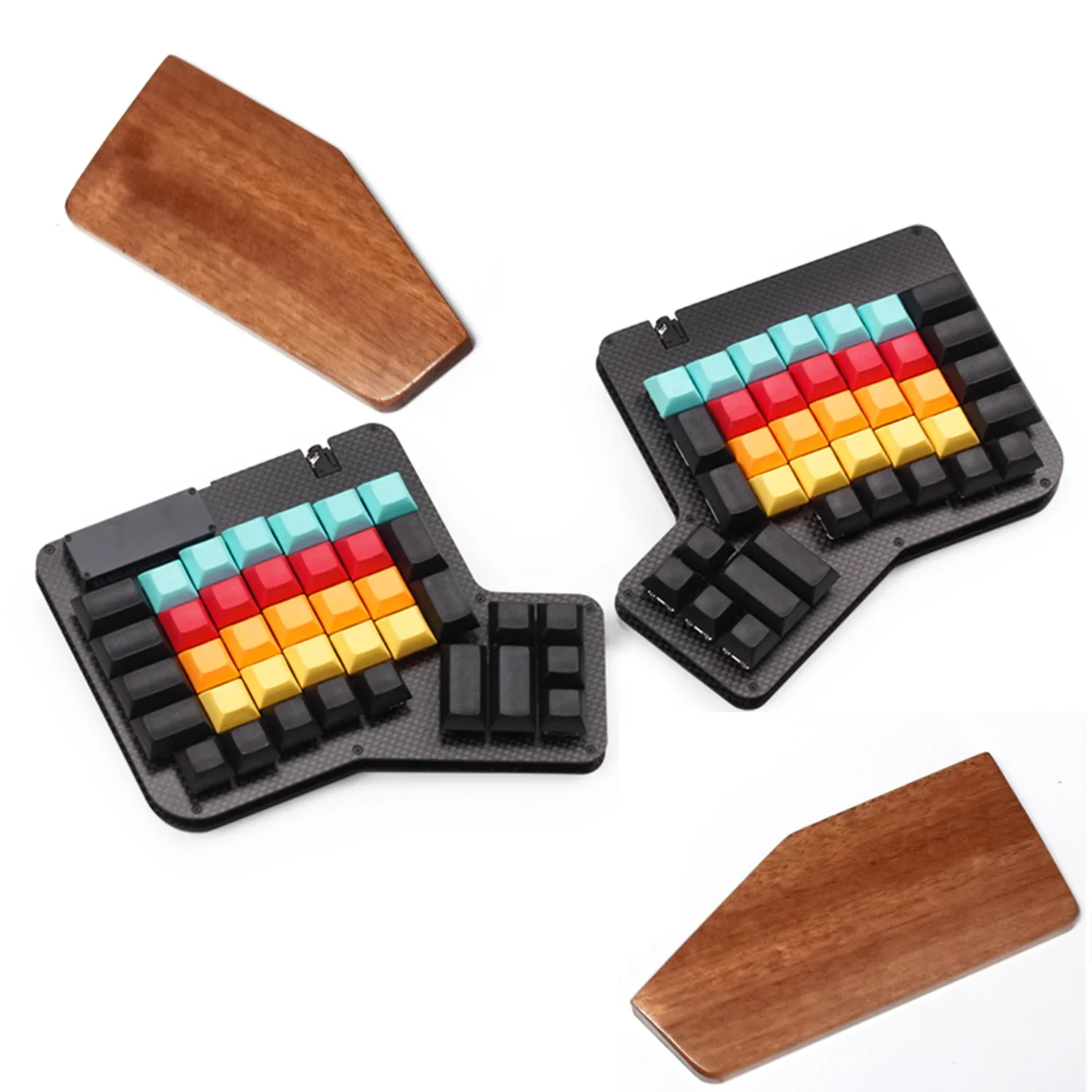 

Ergodox Handmade Beech Walnut Solid Wood Keyboard Wrist Rest Pad Palm Protection