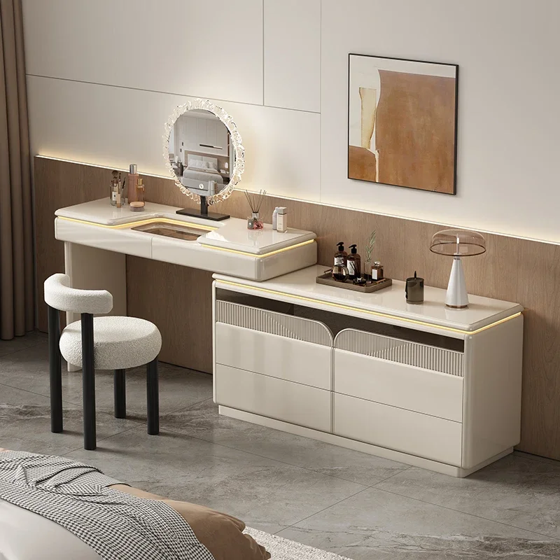 Makeup Vanity Toiletries Makeup Desk Dresser Italian Minimalist Light Luxury Makeup Table Dressers For Bedroom Dressing Table