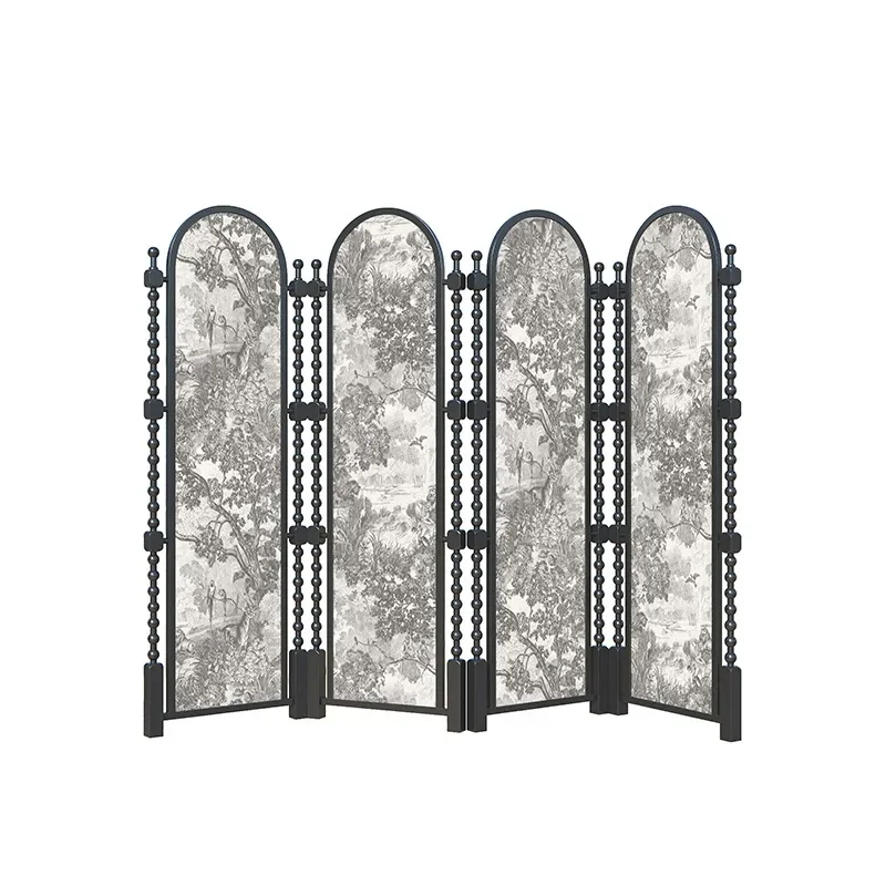 French Folding Screen Partition, Living Room Bedroom Occlusion, Mobile Folding Screen, Hotel Homestay Shooting, Background